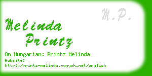 melinda printz business card